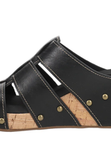Corkys Footwear Black Catch Of The Day Studded Wedge Sandal