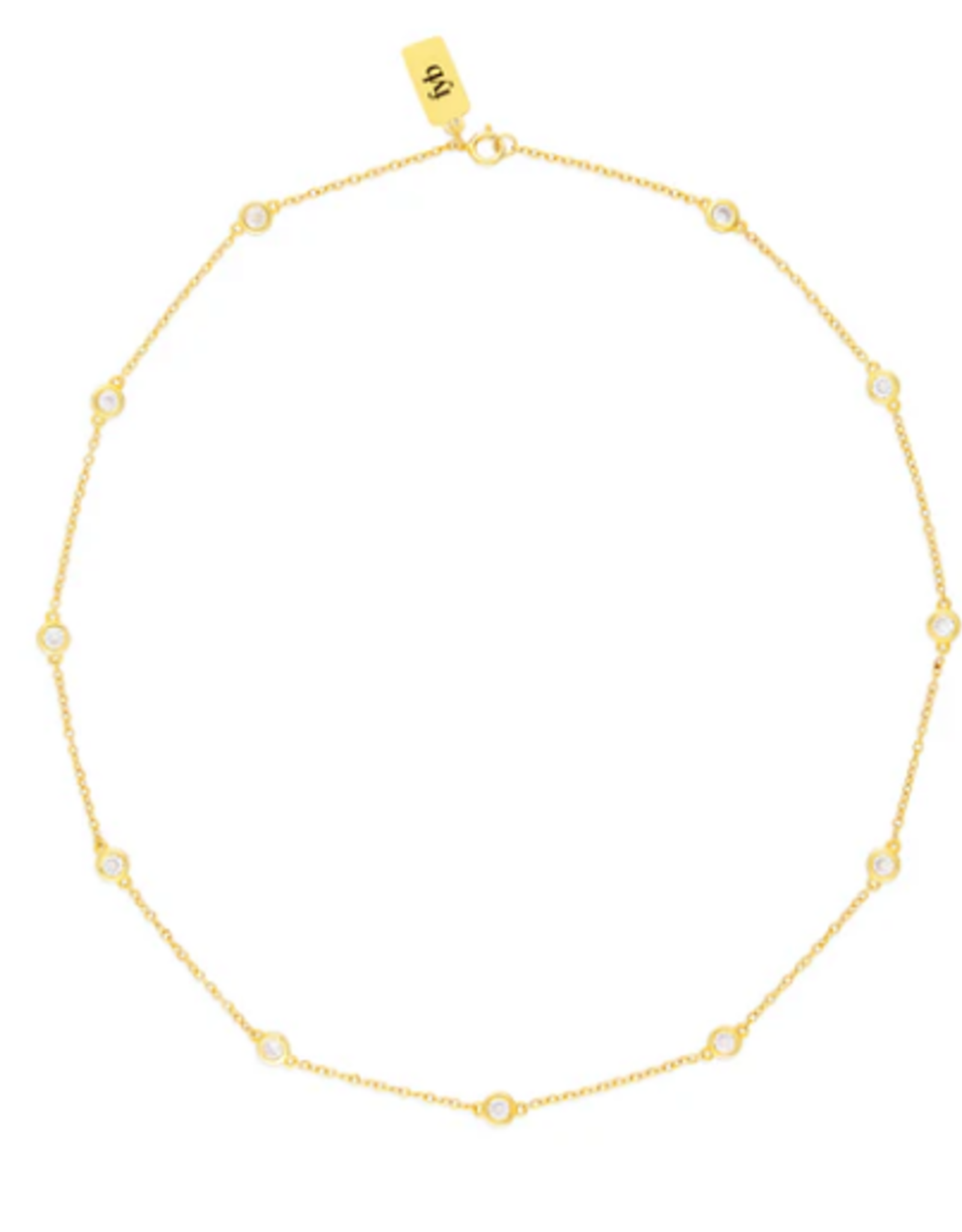 18K Gold Plated Sterling Silver Demi-Fine RIAN CZ Necklace