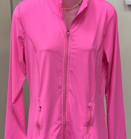 Lulu B Bright Hot Pink Full-Zip Long Sleeve Jacket