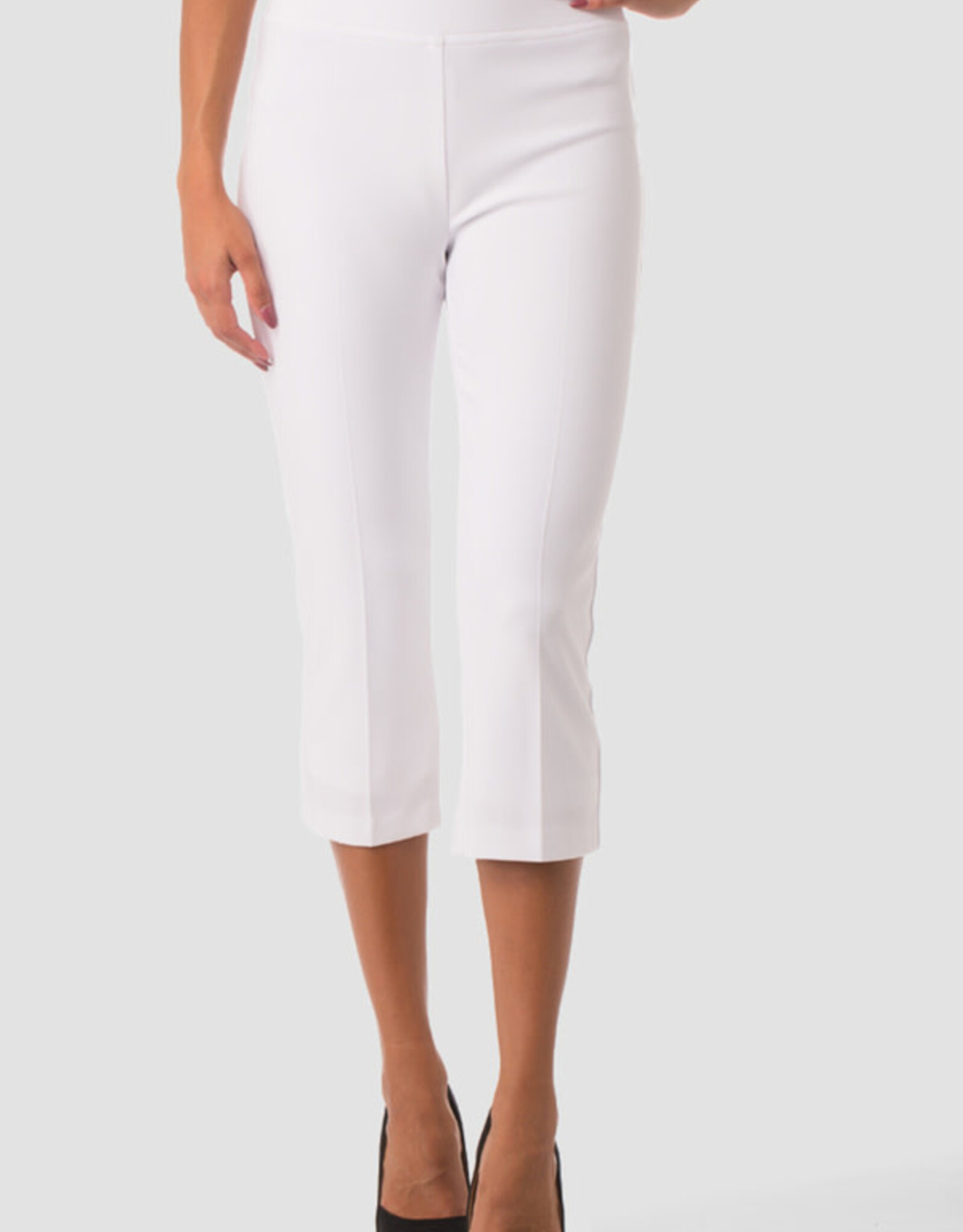 Joseph Ribkoff White Pull-On Capri w/Back Slit