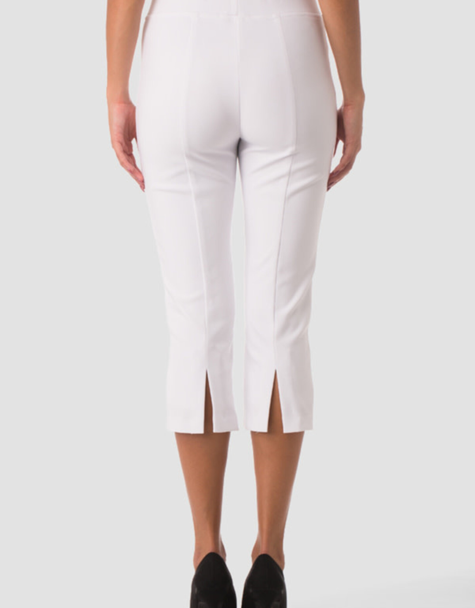 Joseph Ribkoff White Pull-On Capri w/Back Slit