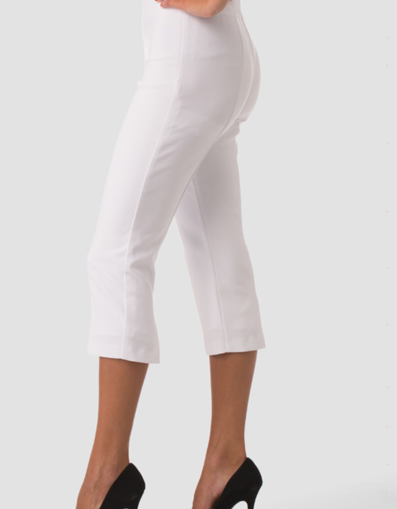 Joseph Ribkoff White Pull-On Capri w/Back Slit