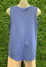 Lulu B Solid Sea Blue Keyhole Sleeveless Top