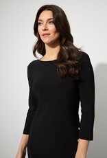 Joseph Ribkoff Black Rivet Detail 3/4 Sleeve Midi Dress