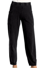 - Black Denim Wash  Cotton Spandex Loose Fit Pant