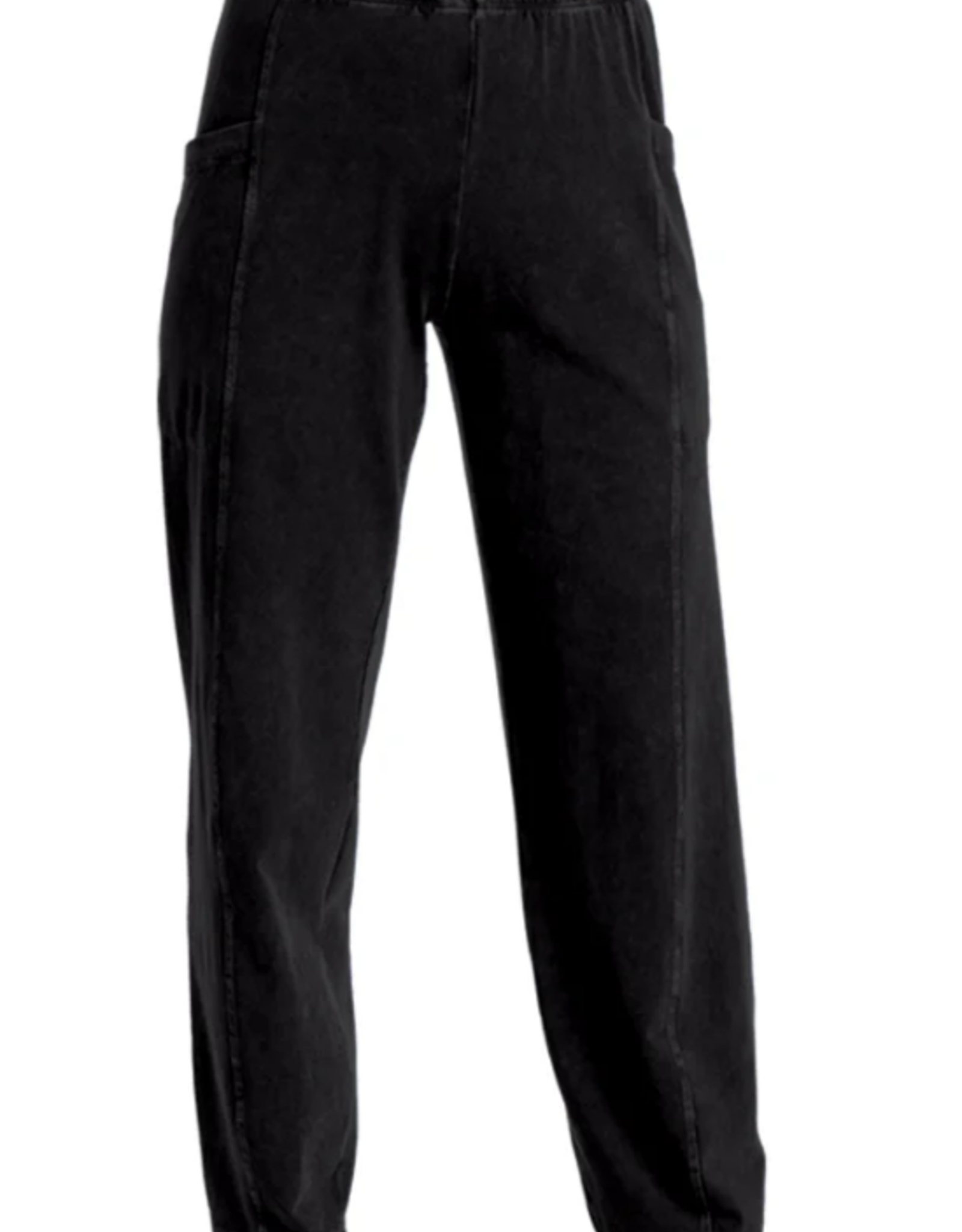 - Black Denim Wash  Cotton Spandex Loose Fit Pant