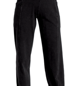 - Black Denim Wash  Cotton Spandex Loose Fit Pant