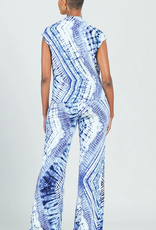 - Ocean Blue V-Neck Drape Multi Print Sleeveless Top