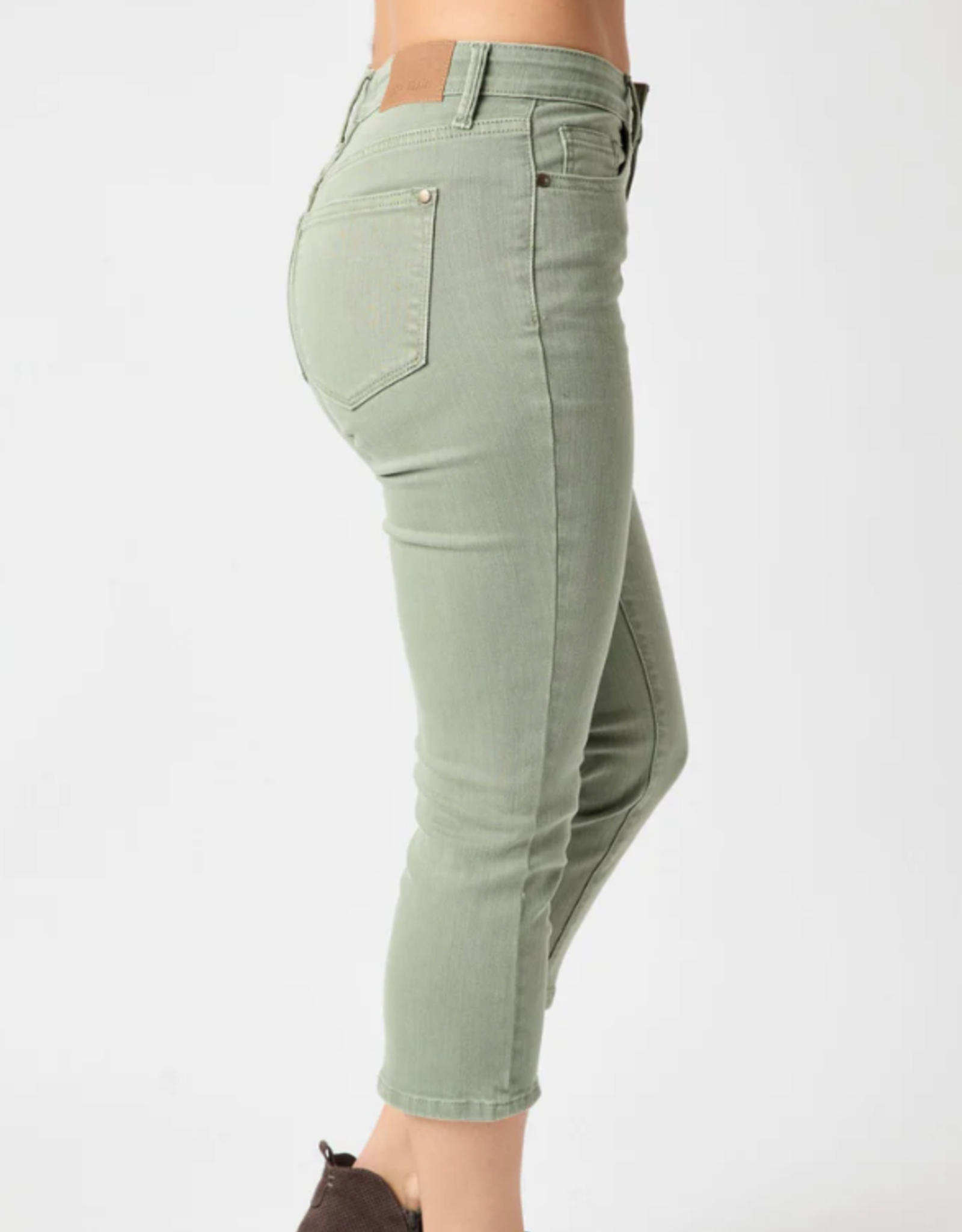 Judy Blue Sage Green High Waist  Denim Capri  Pant