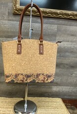 - Simply Noelle Paisley Print Cork Tote Handbag AC