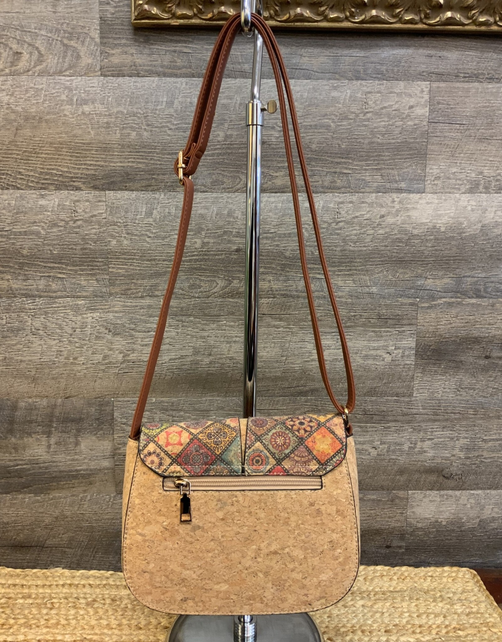 - Simply Noelle Patchwork Print Cork Handbag LR