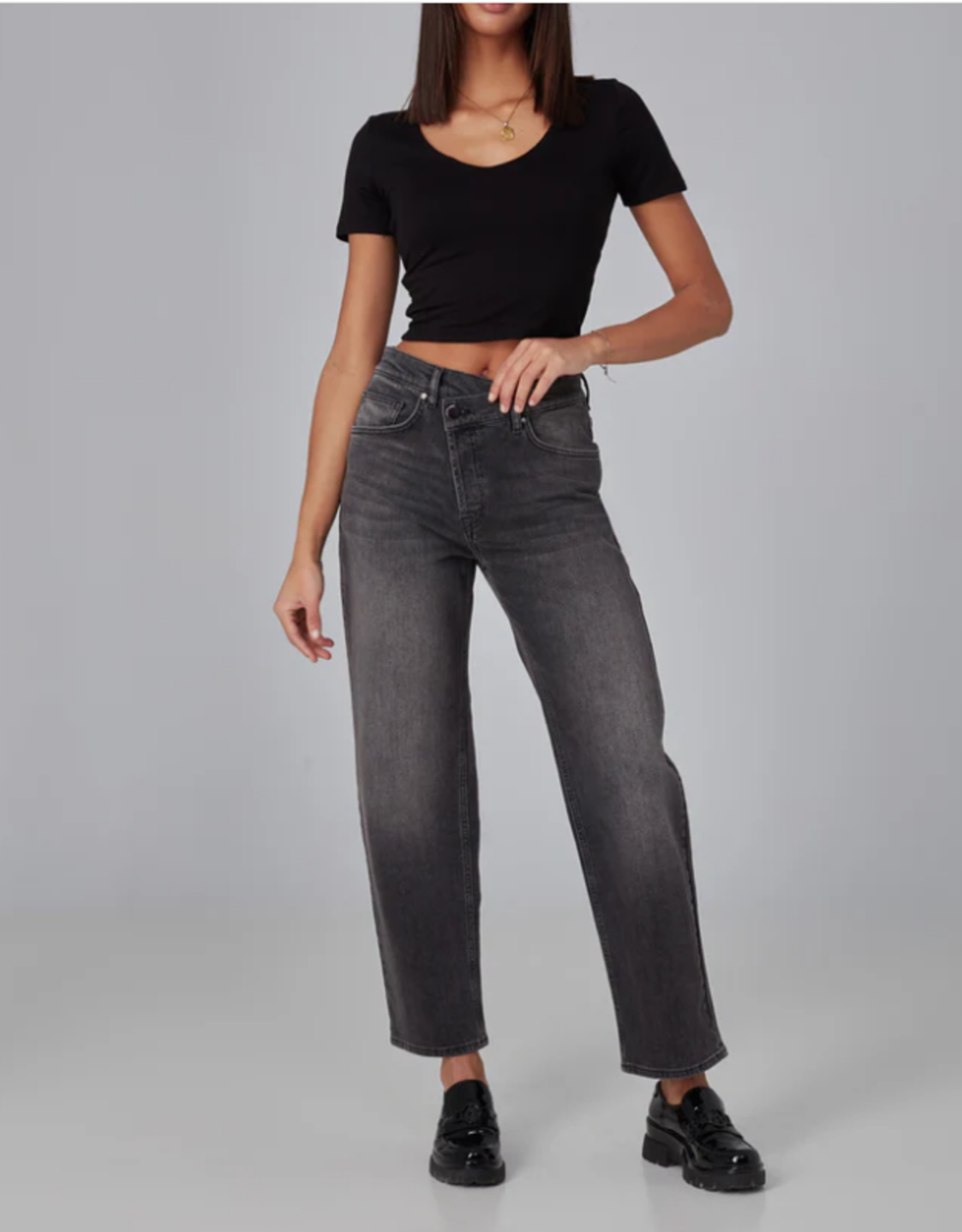 Lola Jeans Lola BAKER Black Crossover Highrise Straight Leg  Jean AS