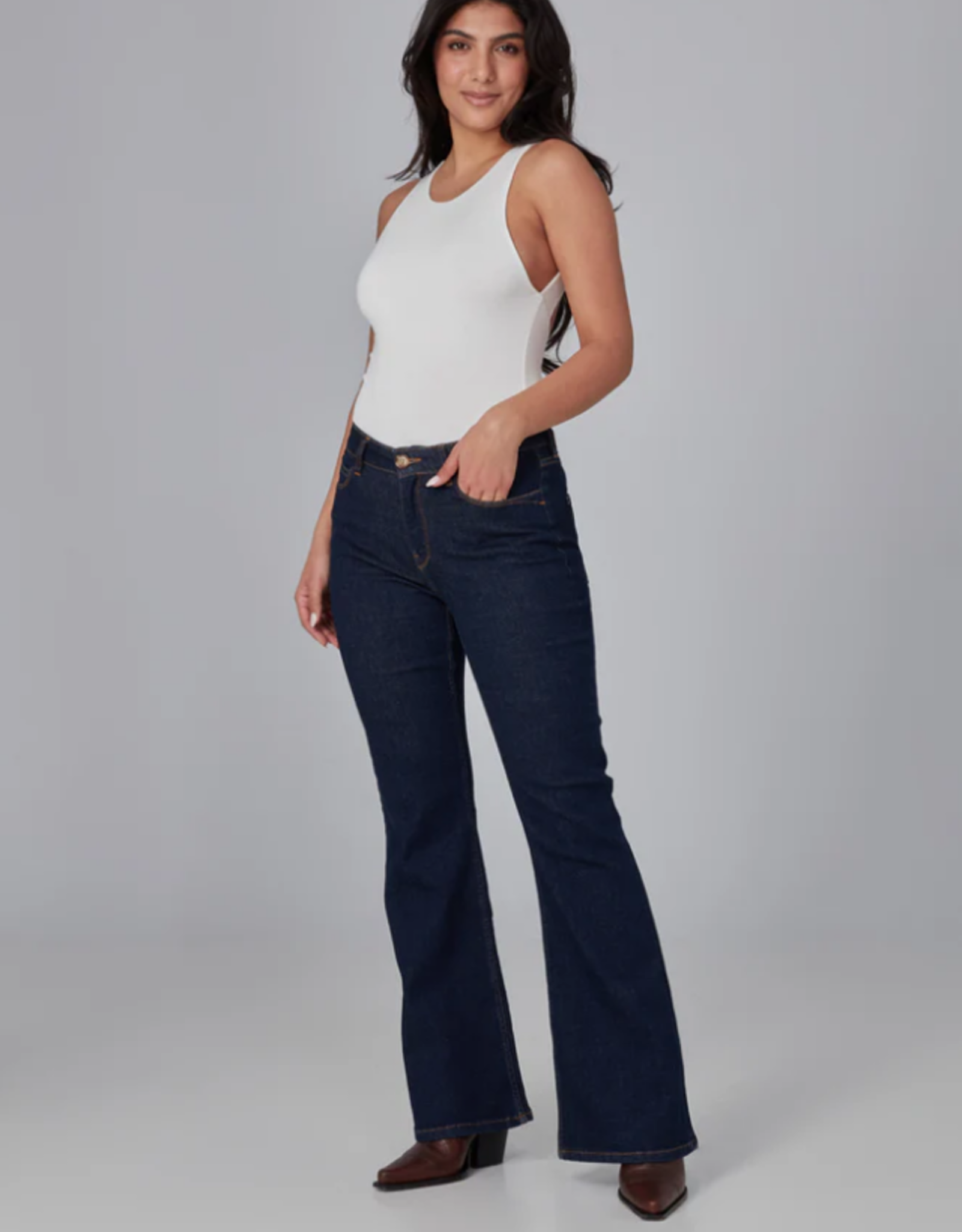 Lola Jeans Lola Alice Dark Indigo Highrise  Flare Jean KH