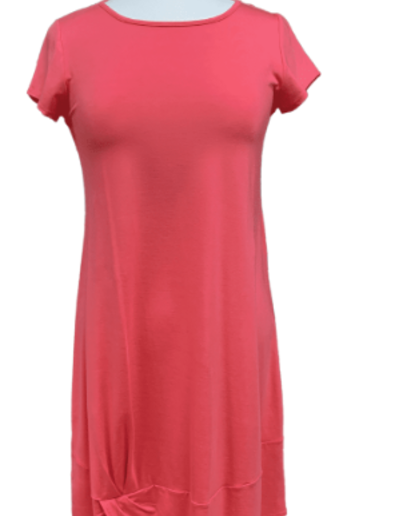 Pure Essence Pure Essence Coral Round Neck Short Sleeve Knee Length Dress AO