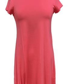 Pure Essence Pure Essence Coral Round Neck Short Sleeve Knee Length Dress AO