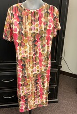 Sunday Sunday Multi Colored Circle Print Short Sleeve Dress CO