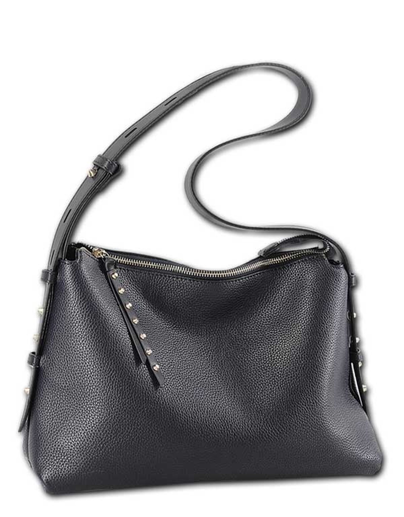 MC Handbags Corp. MC Handbags Black Michelle Pebbled Grain Hobo LH