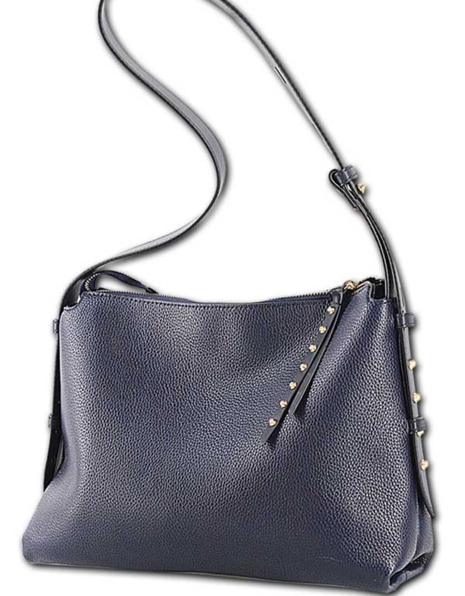 MC Handbags Corp. MC Handbags Navy Michelle Pebbled Grain Hobo LH
