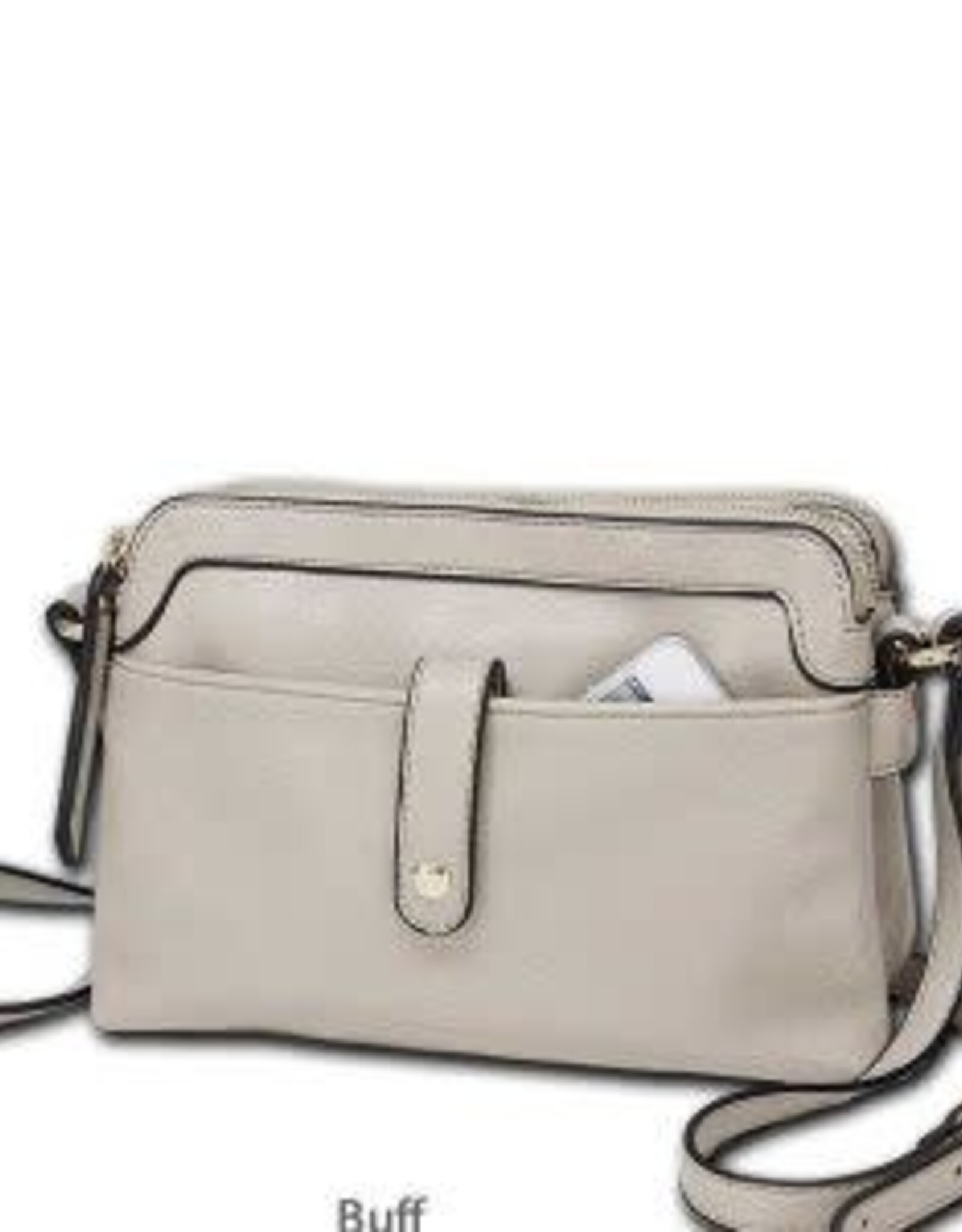 MC Handbags Corp. MC Handbag Buff Maddie Vintage Double Zip Cross Body BS