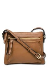 MC Handbags Corp. MC Handbag 5010 Sally Brown Pebbled Grain Cross-body W/Zipper Pockets