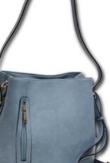 MC Handbags Corp. MC Handbag Blue Brooke  Shoulder Bag W/ Adjustable Strap LS