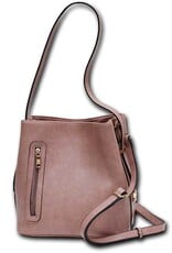 MC Handbags Corp. MC Handbag Dusty Rose Brooke  Shoulder Bag W/ Adjustable Strap LS