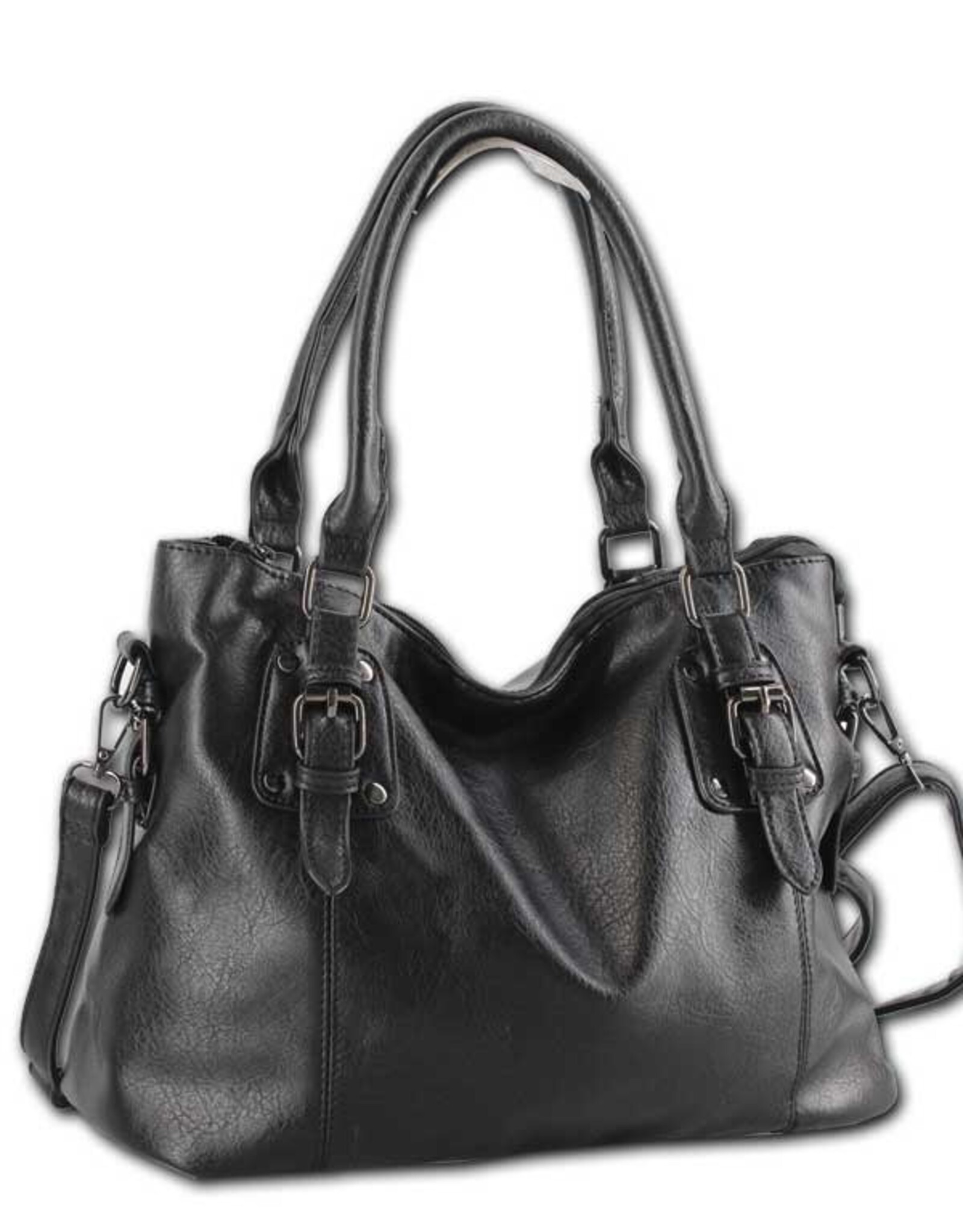 Madi Studio Black Connie Buckle Satchel LL - Evelie Blu Boutique