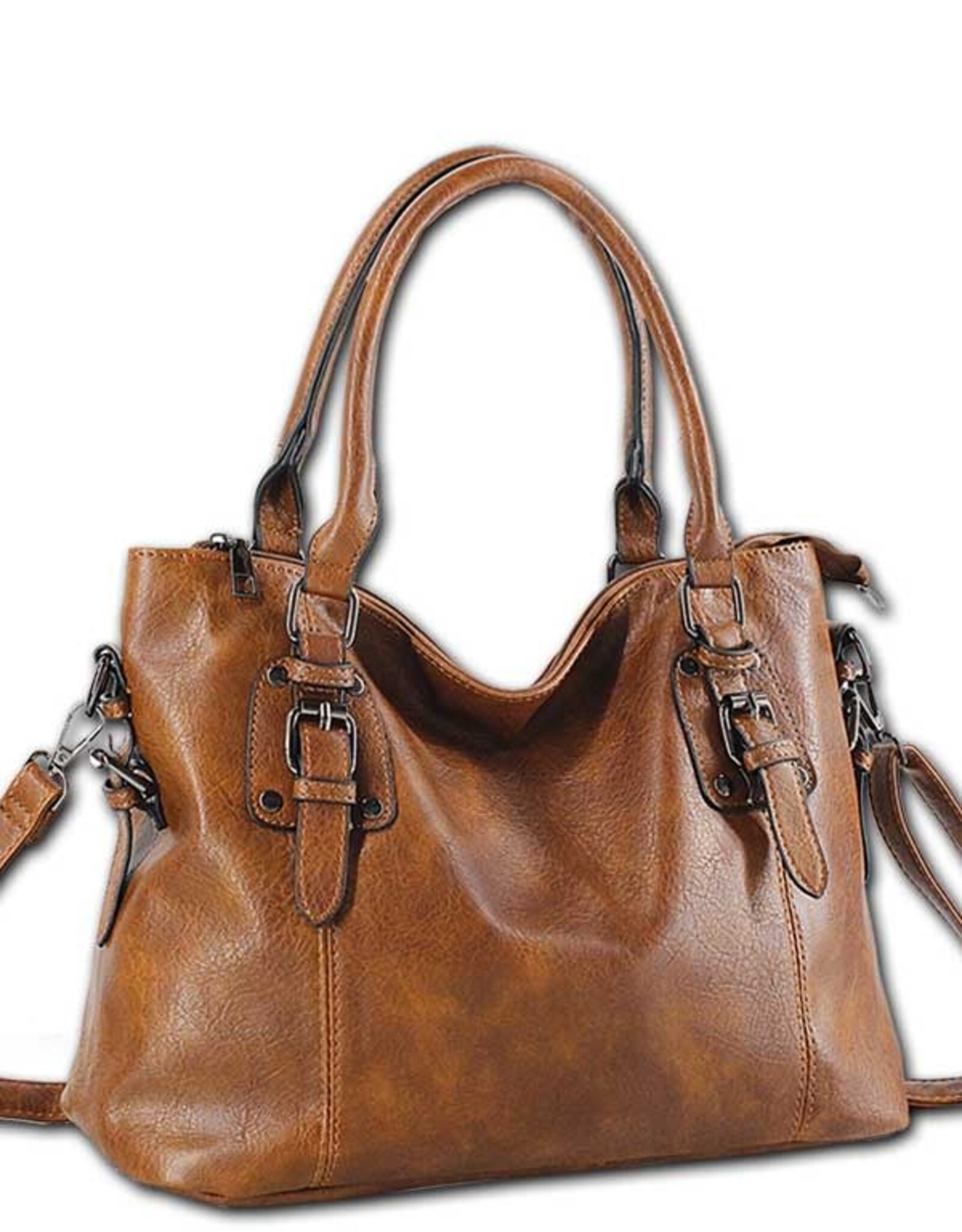 MC Handbags Corp. Madi Studio Brown Connie Buckle Satchel LL