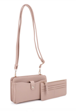 MC Handbags Corp. Isabelle Light Taupe Cross-body W/Card Holder Wallet BH