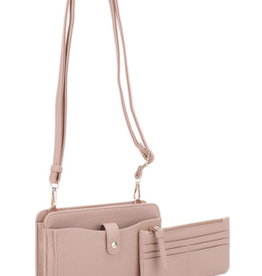 MC Handbags Corp. Isabelle Light Taupe Cross-body W/Card Holder Wallet BH