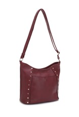 Le Bag Le Bag Wine Medium Size Hobo Style Bag W/Studs BO