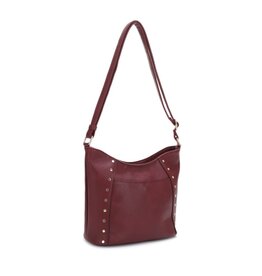 Le Bag Le Bag Wine Medium Size Hobo Style Bag W/Studs BO