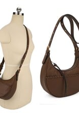 KAYLA + AVA KAYLA + AVA Light Coffee Crescent Cross-body/Shoulder Bag BO