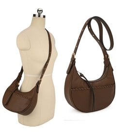 KAYLA + AVA KAYLA + AVA Light Coffee Crescent Cross-body/Shoulder Bag BO