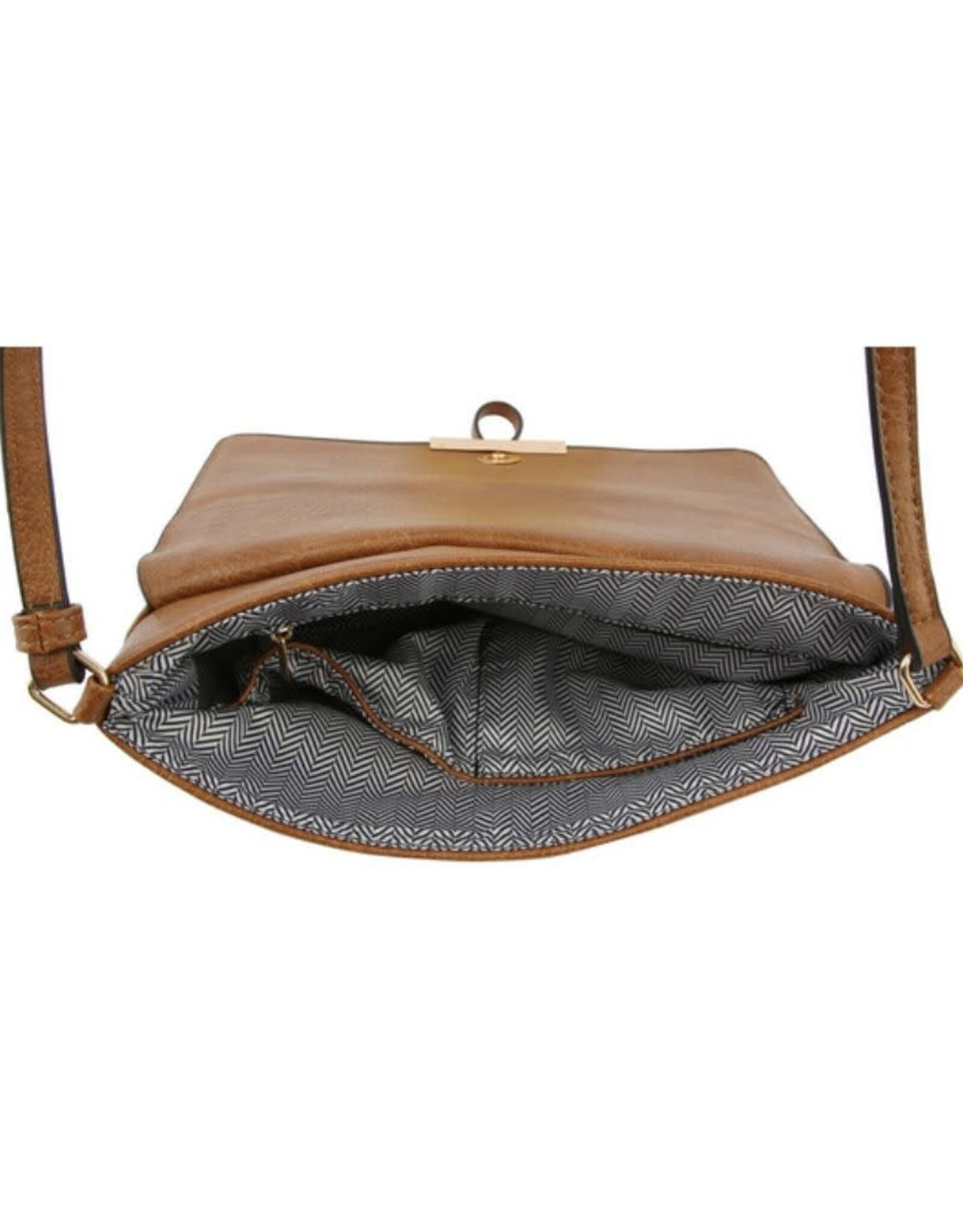 Le Miel Le Miel Black Whipstitch Accent Cross-Body BO