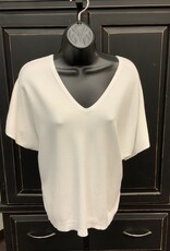 Keren Hart Keren Hart Ivory V-Neck Dolman Short Sleeve Sweater Top LL