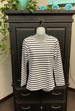 Charlie Jane Charlie Jane Lylleton White w/Navy Stripe Long Sleeve Top LS