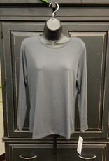 Lulu B Lulu B Charcoal Basic Scoop Neck Long Sleeve Top BR