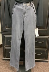 Ethyl Ethyl Grey Washed Bootcut Zip Pant w/Sailor Buttons CE