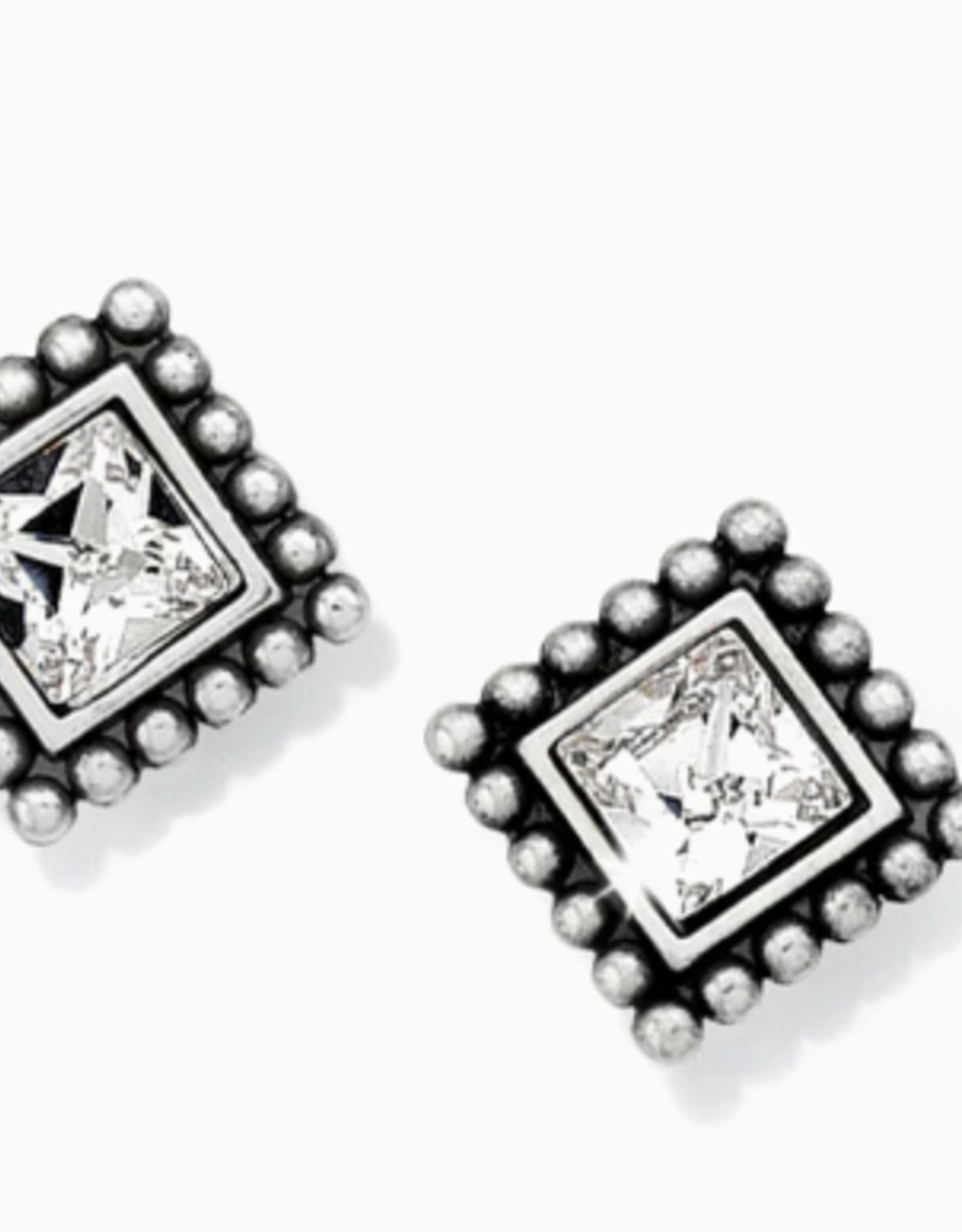 Brighton Brighton Silver/Stone Sparkle Square Mini Post Earring