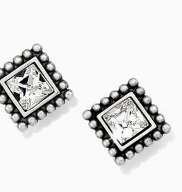 Brighton Brighton Silver/Stone Sparkle Square Mini Post Earring