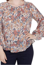 skyes the limit Skyes The Limit  Multi Colored Floral Print Round Neck Long Sleeve Top LA