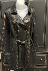 Adore Adore Dark Black/Brown Zebra Print Button Up w / Belt Jacket