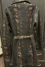 Adore Adore Dark Black/Brown Zebra Print Button Up w / Belt Jacket