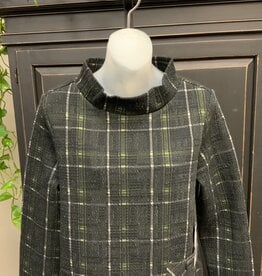 Habitat Habitat Black Speckle Plaid Mock Neck  Long Sleeve  Knit Top CC