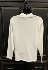 Sunday Sunday Cream Ribbed Mock Neck Long Sleeve Knit Top AA