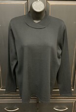 Sunday Sunday Black Ribbed Mock Neck Long Sleeve Knit Top AA