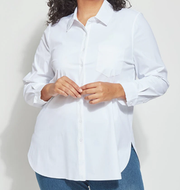 Lysse Lysse White Collar Button Up Long Sleeve Blouse KA