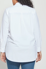 Lysse Lysse White Collar Button Up Long Sleeve Blouse KA