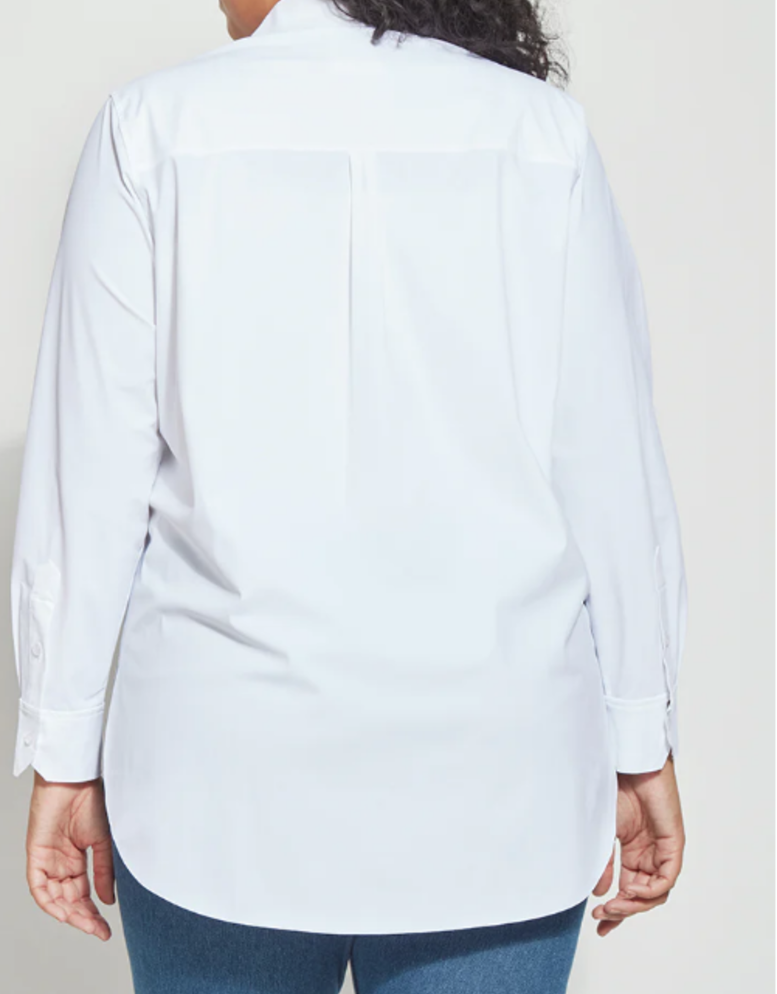 Lysse Lysse White Collar Button Up Long Sleeve Blouse KA